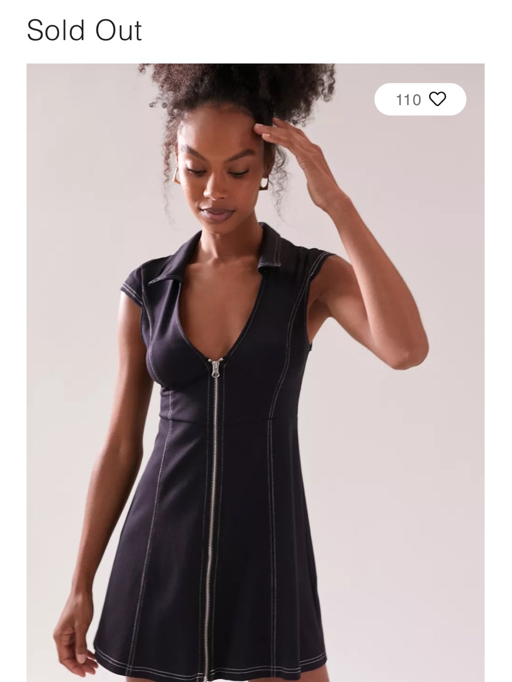 Urban Outfitters Amal Zip-Front Mini Dress